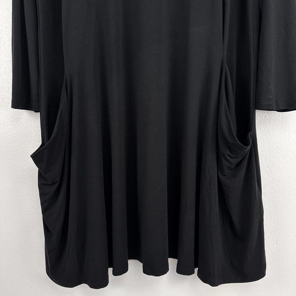 BETABRAND The Sweatshirt Silk Modal Travel A Line Swing Dress Black Size XXL - Picture 5 of 15